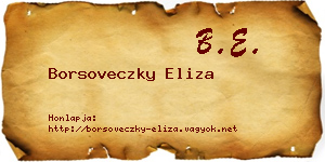 Borsoveczky Eliza névjegykártya